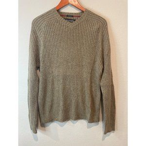 Vintage Abercrombie & Fitch Tan V Neck Muscle Wool Blend Sweater